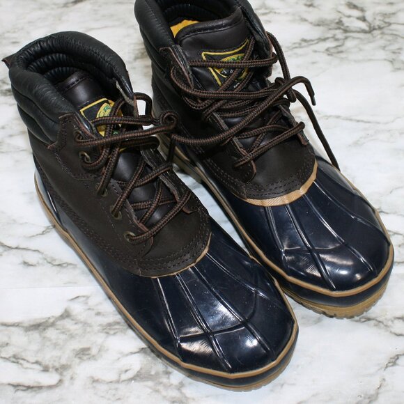 CRATER RIDGE Boots Pike 2 Leather Rubber Waterproof Blue Duck Outdoor Men's 6 - Picture 1 of 12